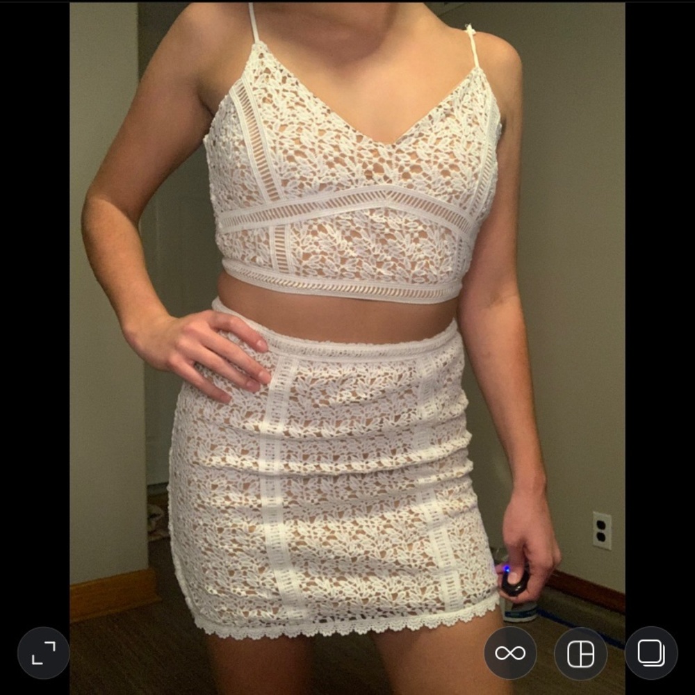 White Lace Two-Piece Set